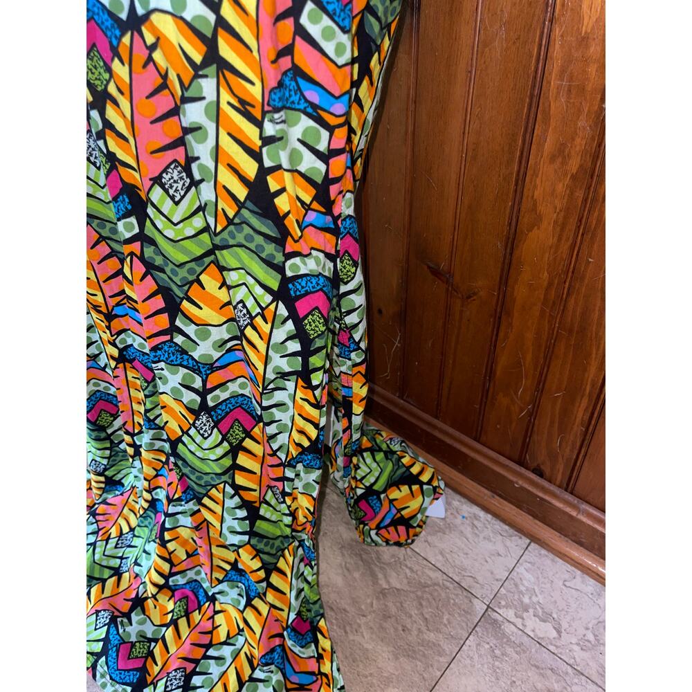 Womens Fifa World Cup Brasil 2014 Tropical Leaf Sleeveless Maxi Dress PP - Picture 3 of 10